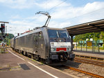   Die MRCE Dispolok Siemens ES64F4-803 / 189 803-0 (91 80 6189 803-0 D-DISPO Class 189-VH) fhrt am 27.07.2016 mit einem gemischtem Gterzug durch Betzdorf(Sieg) in Richtung Siegen.
