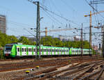   Zwei gekuppelte ET 422 der S-Bahn Rhein-Ruhr (Betreiber DB Regio NRW) erreichen am 21.04.2019, als S 6 Essen - Düsseldorf - Köln-Nippes, nun die den Hohenzollernbrücke und somit bald