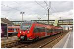 Der 442 279 / 442 779 ein vierteiliger Bombardier Talent 2 der DB Regio erreicht als SE 30 Mittelhessen-Express (Treysa - Marburg&Lahn - Gießen - Frankfurt Hbf)  am 22.06.2013 den Bahnhof