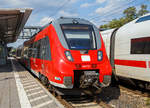 Der dreiteilige Bombardier Talent 2 - 442 112 / 442 612 der DB Regio fhrt am 23.09.2020, als RB 41 (Kirchhain(Bz. Kassel) - Frankfurt am Main HbF), vom Bahnhof Marburg (Lahn) weiter in Richtung Frankfurt.