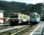 br-491-ex-et-91/835381/oebb-4030303-und-db-491-001-4 ÖBB 4030.303 und DB 491 001-4 Gläserner Zug in Innsbruck am 17.08.1978.