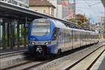br-1430-stadler-flirt-3-6-teilig/629653/triebzug-et-320-von-meridian-faehrt Triebzug ET 320 von Meridian fährt in den HBF von München ein. 23.09.2018 (Hans)