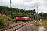 Die 146 003 (91 80 6146 003-9 D-DB) der DB Regio NRW erreicht am 20.08.2021, mit dem RE 9 (rsx - Rhein-Sieg-Express) Aachen - Köln - Siegen, Betzdorf (Sieg).