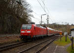 re-9-rhein-sieg-express/807688/die-146-002-1-91-80-6146 Die 146 002-1 (91 80 6146 002-1 D-DB) der DB Regio NRW fährt am 28.03.2023, mit dem RE 9 (rsx - Rhein-Sieg-Express) Aachen - Köln – Siegen, durch Scheuerfeld (Sieg) in Richtung Siegen.