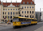 DVB: TATRA-Doppeltraktion der Linie 4 nach Radebeul West mit 224 269 in Dresden am 18.