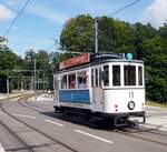 ulm-neu-ulm-swu-verkehr/825032/strassenbahn--stadtverkehr-ulm-t Straßenbahn / Stadtverkehr; Ulm;   T 2 Nr.13 von MAN Baujahr 1906 Haltestelle Uni Süd in Ulm am 14.09.2019.