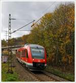 kbs-460-siegstrecke/304521/dieseltriebwagen-648-206--706-ein Dieseltriebwagen 648 206 / 706 ein Alstom Coradia LINT 41 der DreiLnderBahn fhrt als als RB 95 (Au/Sieg-Siegen-Dillenburg) am 09.11.2013 in den Bahnhof Eiserfeld (Sieg) ein.
