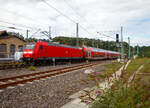 Die 146 006-2 (91 80 6146 006-2 D-DB) der DB Regio NRW schiebt, den RE 9 - Rhein Sieg Express (RSX) Brachbach - Betzdorf - Kln – Aachen Steuerwagen voraus, am 20.09.2022 von Betzdorf(Sieg)