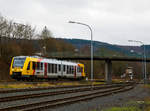   Der VT 506 (95 80 1648 106-0 D-HEB / 95 80 1648 606-9 D-HEB) ein Alstom Coradia LINT 41 der neuen Generation der HLB (Hessische Landesbahn GmbH) hat am 24.12.2017 den Bahnhof Herdorf verlassen und
