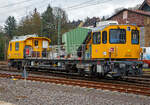 Das Gleisarbeitsfahrzeug „Hummel“ 746 014 (99 80 9110 014-4 D-DB), ein neues Plasser & Theurer GAF (MISS-Plattform) der DB Netz AG (Netz Instandhaltung) fhrt am 18.01.2022 von Betzdorf