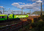 Die an die IGE - Internationale Gesellschaft für Eisenbahnverkehr für FlixTrain vermietete Siemens Vectron AC 193 604-6 / X4 E – 604 (91 80 6193 604-6 D-DISPO) der MRCE Dispolok GmbH