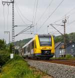 
Ein nagelneue Alstom Coradia LINT  41, der VT 501 (95 80 1648 101-1 D-HEB / 95 80 1648 601-0 D-HEB) der HLB (Hessische Landesbahn GmbH)  fährt am 08.08.2015, als RB 93  Rothaarbahn  (Bad Berleburg - Kreuztal - Siegen), durch Siegen-Weidenau, nächter Halt der Bahnhof Siegen-Weidenau.