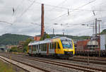   Der VT 263 (95 80 0648 163-3 D-HEB / 95 80 0648 663-2 D-HEB) ein Alstom Coradia LINT 41 der HLB (Hessische Landesbahn) fährt am 19.08.2017 von Siegen-Geisweid, als RB 93  Rothaarbahn  (Bad