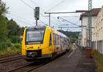   Der VT 502 (95 80 1648 102-9 D-HEB / 95 80 1648 602-8 D-HEB) ein Alstom Coradia LINT 41 der HLB (Hessische Landesbahn GmbH) verlässt am 20.08.2017, als RB 96  Hellertalbahn 