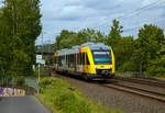   Der VT 261 (95 80 0648 161-7 D-HEB / 95 80 0648 661-6 D-HEB) ein Alstom Coradia LINT 41 der HLB (Hessische Landesbahn), erreicht am 23.05.2020, als RB 90  Westerwald-Sieg-Bahn  (Siegen - Au/Sieg -