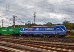   Seitenporträt - Die für die RTB CARGO fahrende 193 792-9 (91 80 6193 792-9 D-ELOC) fährt am 04.09.2020 mit einem Containerzug durch Koblenz-Lützel in Richtung Norden.
