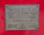 Lokfabrik Jung-Jungenthal/769354/fabrikschild-der-gm-44-nr111-jumbo Fabrikschild der Gm 4/4 Nr.111 'Jumbo' bei der Härtsfeldbahn in Neresheim in Aufarbeitung am 13.08.2016.