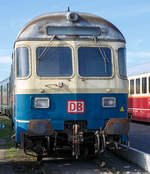 
Von vorne der n-Wagen bzw.  Silberling -Nahverkehrs-Steuerwagen 2. Klasse  Karlsruher Kopf“ BDnrzf 740.2 (D-DB 50 80 82-34 083-9) am 25.03.2017 im DB Museum Koblenz-Ltzel.