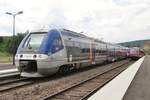 x-76500-agc-xgc/602734/sncf-x-76533-steht-am-1-juni SNCF X-76533 steht am 1 Juni 2014 in Wissembourg für ein Dienst nach Strasbourg. 
