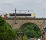. Meine Version der 3012 auf dem Clausener Viadukt in Luxembourg Stadt. Sie zieht am 14.06.2013 den leicht verspteten IR 117 Liers - Luxembourg in Richtung Endstation. (Hans)