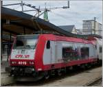 Die 4019 macht Werbung fr die Dampflok 5519. Gesehen im Bahnhof von Luxemburg am 30.04.2012. (Hans)