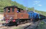 train-1900-amtf/823269/arbed-5-pr225pariert-sich-samt-museumszug-am Arbed-5 prápariert sich samt Museumszug am 20 Augustus 2023 in Fonds-de-Gras für den Rückfahrt nach Petange.