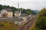 
Blick auf den CFL Bahnhof Wiltz (luxemburgisch Wolz) am 13.09.2014. Der Bahnhof ist der Endbahnhof der Stichstrecke Kautenbach - Wiltz, die zur Nordstrecke (Linie 10) gehört.