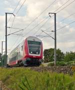Linie 10 Nordstrecke/447555/-steuerwagen-voraus-faehrt-die-rb . Steuerwagen voraus f�hrt die RB 3543 Diekirch - Luxembourg durch das Tal der Alzette in der N�he von Rollingne/Mersch. 21.08.2015 (Jeanny)