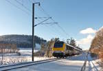Linie 10 Nordstrecke/536206/-winter-im-noerdlichsten-zipfel-luxemburgs . Winter im n�rdlichsten Zipfel Luxemburgs - Am recht kalten 17.01.2017 bef�hrt die rein belgische Zuggarnitur mit der SNCB HLE 1358 an der Spitze als IC 112 Liers - Luxembourg die luxemburgische Nordstrecke zwischen Sassel und Maulusm�hle. (Jeanny)