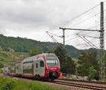 Linie 30 Luxemburg-Wasserbillig-Trier/612143/-pfingsten-an-der-mosel-- . Pfingsten an der Mosel - Zwischen Igel und Wasserbilligerbr�ck passiert der CFL KISS Z 2319 die L�wener M�hle auf seiner Reise von Koblenz nach Luxembourg. 20.05.2018 (Jeanny) 
