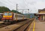 Der CFL Elektotriebwagen Z 2013 steht am 15.06.2013 im Bahnhof Ettelbrck als RB 3208 (Luxembourg - Wiltz) zur Abfahrt nach Wiltz bereit.
