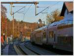 . Mit viel Bügelfeuer verlässt der IR 3708 Luxembourg - Troisvierges am Morgen des 16.12.2013 den Bahnhof von Wilwerwiltz. (Jeanny)