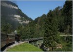 Unterwegs auf der Bregenzer Waldbahn: eine der der wohl schönsten Stellen: die Brücke über die Bregenzer Ach.