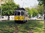 Straßenbahn / Stadtverkehr;  Porto;  Carro Electrico Nr.143 vor dem Tram-Museum von Porto am 14.05.2018.