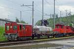 Tm 758 steht mit ein Gleisbauzug am 25 Mai 2019 in Brugg AG.