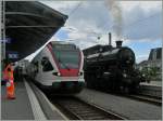 Zwischen dem Elefanten rechts und dem Flirt liegen fast hundert Jahre Eisenbahngeschichte!  Lausanne, den 2.
