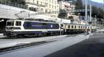 gde-4-4/764171/mob-gde-44-mit-schokoladen-express-in MOB GDe 4/4 mit Schokoladen-Express in Montreux am 25.08.1999.