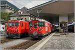 FO Furka-Oberalp-Bahn/716319/die-mgb-hge-44-ii-n176 Die MGB HGe 4/4 II N° 4 und der Deh 4/4 23 begegnen sich in Disentis. 

16. Sept. 2020