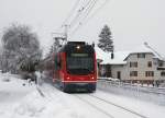 ASm: Aufnahmen dieser Art waren whrend dem diesjhrigen Winter in der Region Solothurn nur an wenigen Tagen mglich. Regionalzug Langenthal-Oensingen-Solothurn mit Be 4/8 113  STAR  bei Wiedlisbach am 28. Dezember 2014.
Foto: Walter Ruetsch