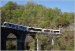 Centovalli-Express auf dem Rio Graglia Viadukt bei Trontano.
(14.04.2014)