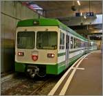 Obwohl Steuer- und Triebwagen heist der Zug, eine Einheit bildend, Be 4/8 N 35  Romanel . Lausanne-Flon, den 6. Nov.  2013 