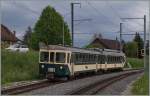leb-lausanne-echallens-bercher/337012/der-leb-schnellzug-51-bestehenden-aus Der LEB Schnellzug 51 bestehenden aus Bt 151 und Be 4/4 26 erreicht Romanel S/Ls. 
25.04.2014
