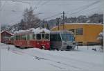 Winter in Blonay: CEV BDeh 2/4 74 und der  Trains des Etoiles . 
2. Februar 2015