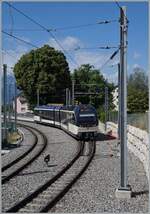 Der CEV MVR ABeh 2/6 7503  Blonay-Chamby  verlsst den Bahnhof St-Lgier Gare.