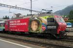 sob-sudostbahn/592753/sob-456-092-steht-am-4 SOB 456 092 steht am 4 Juni 2014 in Arth-Goldau. 