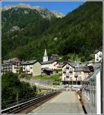 Ankunft des Mont-Blanc Express im Bahnhof von Finhaut.