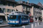 TPC/BVB: Ein kurzer Blick in die Vergangenheit.
Vor zwanzig Jahren, im August 1998, war noch die ehemalige Strassenbahn mit den Be 2/3 15 und 16 zwischen Bex und Bvieux unterwegs.
Foto: Walter Ruetsch