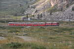 berninabahn-unesco-weltkulturerbe/779897/abe-44-ii-nr43-und-nr46 ABe 4/4 II Nr.43 und Nr.46 auf dem Bernina Plateau bei der Lagalp am 27.08.2009.