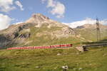 berninabahn-unesco-weltkulturerbe/780966/abe-44-nr52-und-54-auf ABe 4/4 Nr.52 und 54 auf dem Bernina Plateau bei Lagalp am 27.08.2009.