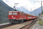 engadinerlinie-inntal-910-960/779888/rhb-ge-44-i-u-nr605 RhB Ge 4/4 I U Nr.605 in Guarda am 22.08.2009.